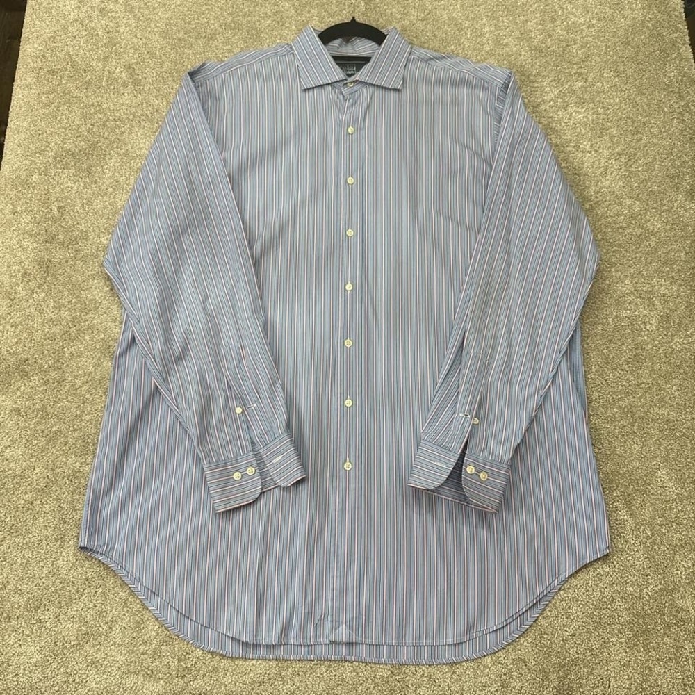 Vintage Polo Ralph Lauren Pink Blue Stripe Big & Tall Polo Shirt Classic Fit